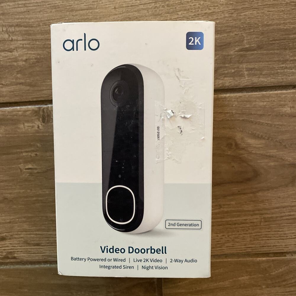 Arlo 2K 2nd Gen Video Doorbell, Battery or Wired *NEW -Open Box*